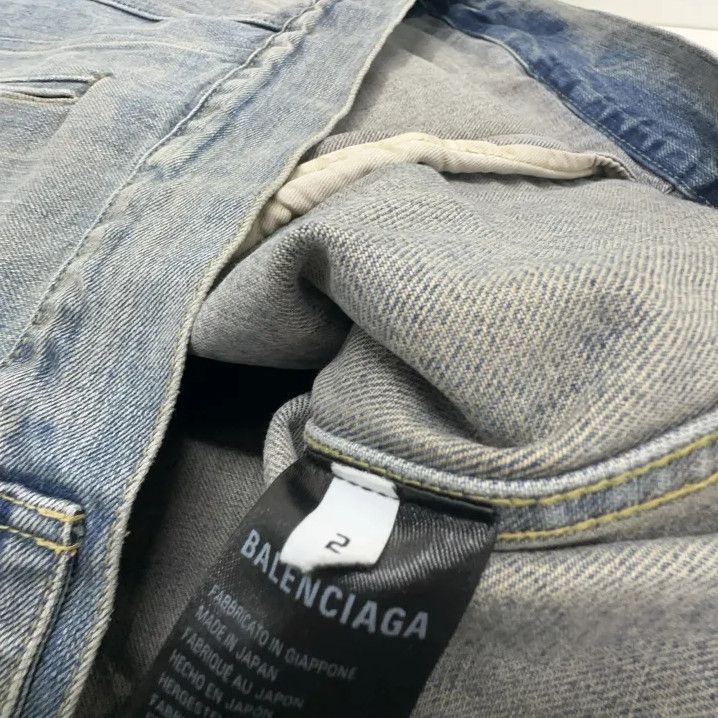 Balenciaga Balenciaga Blue Denim Logo Print Jacket Size US M / EU 48-50 / 2 - 4 Thumbnail