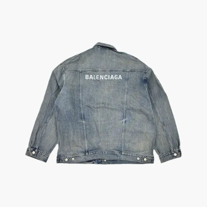 Balenciaga Balenciaga Blue Denim Logo Print Jacket Size US M / EU 48-50 / 2 - 3 Thumbnail