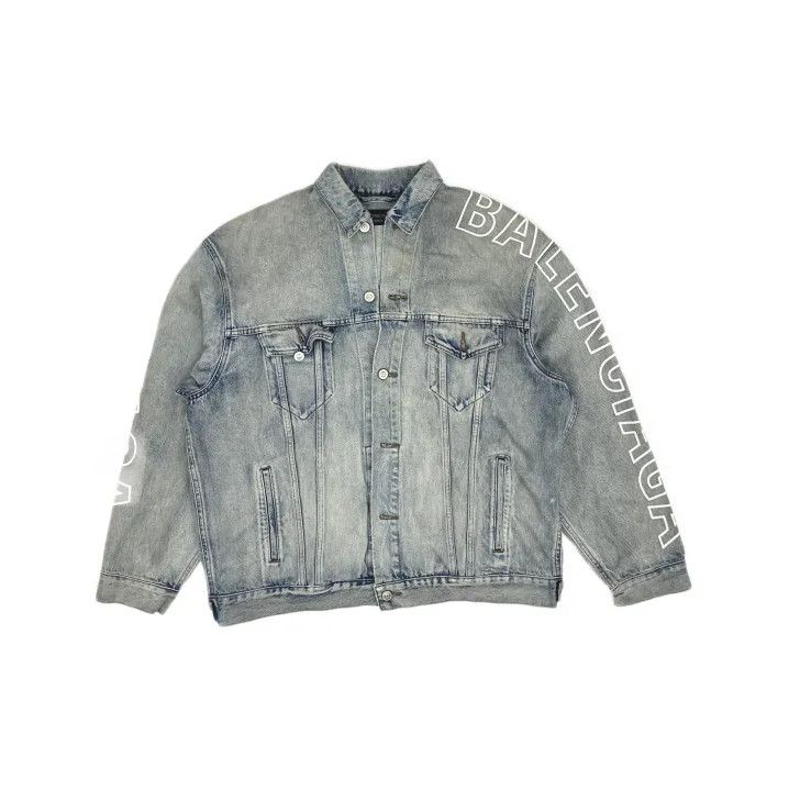 Balenciaga Balenciaga Long Sleeve Denim Jacket in Light Blue Size US XS / EU 42 / 0 - 2 Thumbnail