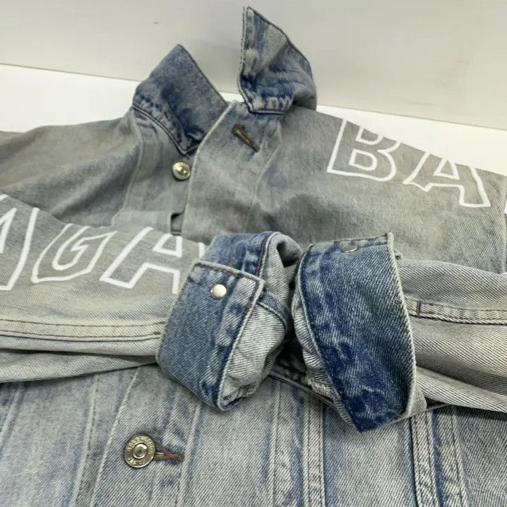 Balenciaga Balenciaga Long Sleeve Denim Jacket in Light Blue Size US XS / EU 42 / 0 - 9 Thumbnail