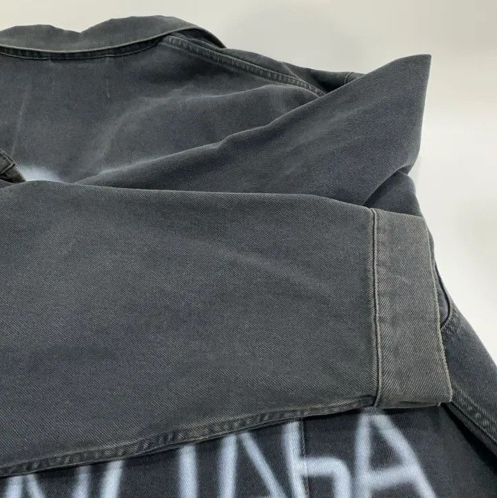 Balenciaga Balenciaga Black Spray Logo Denim Jacket Size US L / EU 52-54 / 3 - 10 Thumbnail