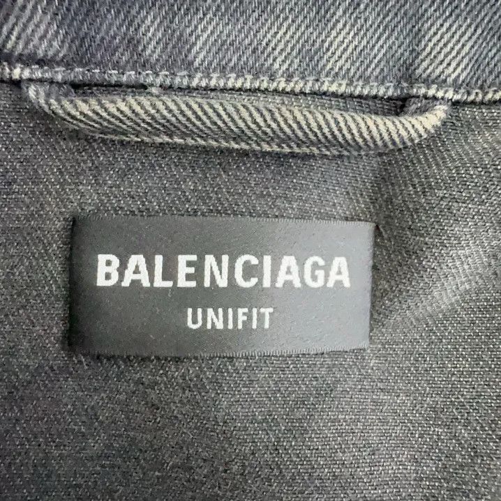 Balenciaga Balenciaga Black Spray Logo Denim Jacket Size US L / EU 52-54 / 3 - 6 Thumbnail