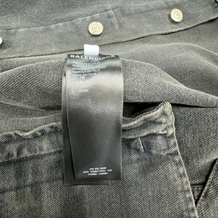 Balenciaga Balenciaga Black Spray Logo Denim Jacket Size US L / EU 52-54 / 3 - 4 Thumbnail