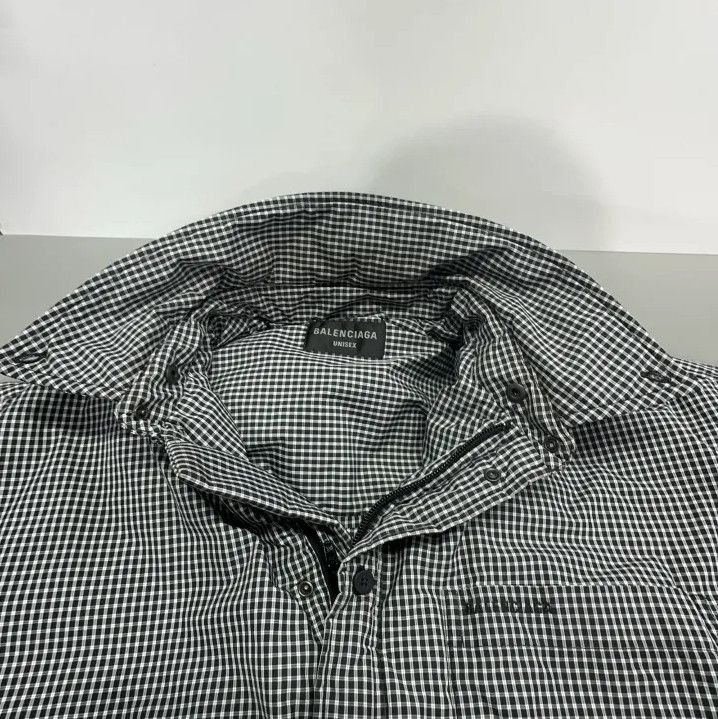 Balenciaga Balenciaga Hooded Check Zip Jacket for Men Size US S / EU 44-46 / 1 - 8 Thumbnail