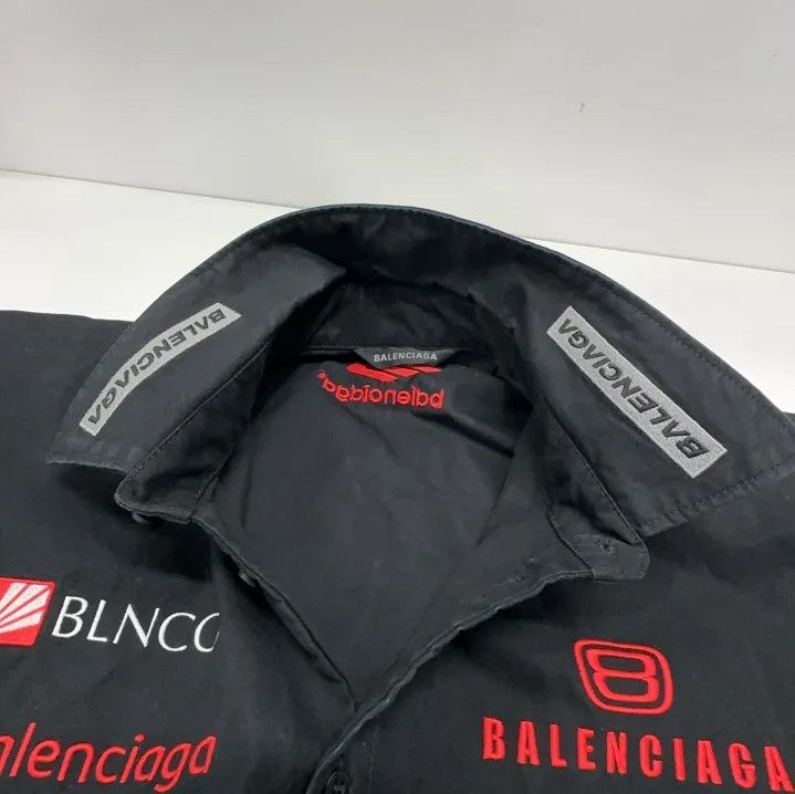 Balenciaga Balenciaga Black Embroidered Logo Short Sleeve Shirt Size US M / EU 48-50 / 2 - 8 Thumbnail