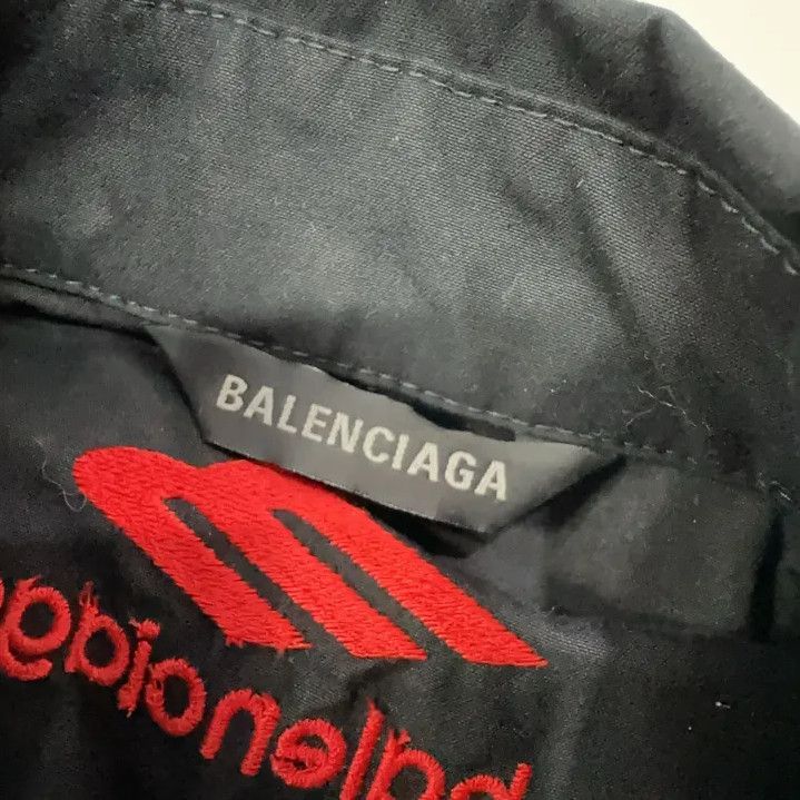 Balenciaga Balenciaga Black Embroidered Logo Short Sleeve Shirt Size US M / EU 48-50 / 2 - 7 Thumbnail