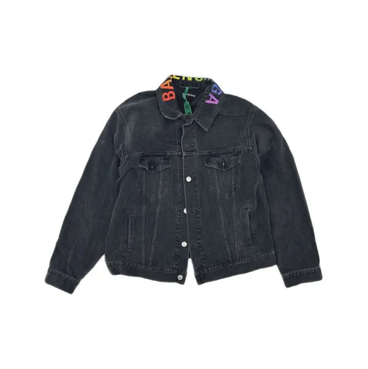 Balenciaga Balenciaga Colorful Embroidered Logo Denim Jacket Size US L / EU 52-54 / 3 - 2 Thumbnail