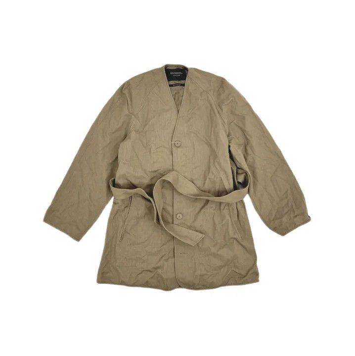 Balenciaga Balenciaga Button-Up Coat in Light Brown Size US XXS / EU 40 - 2 Thumbnail