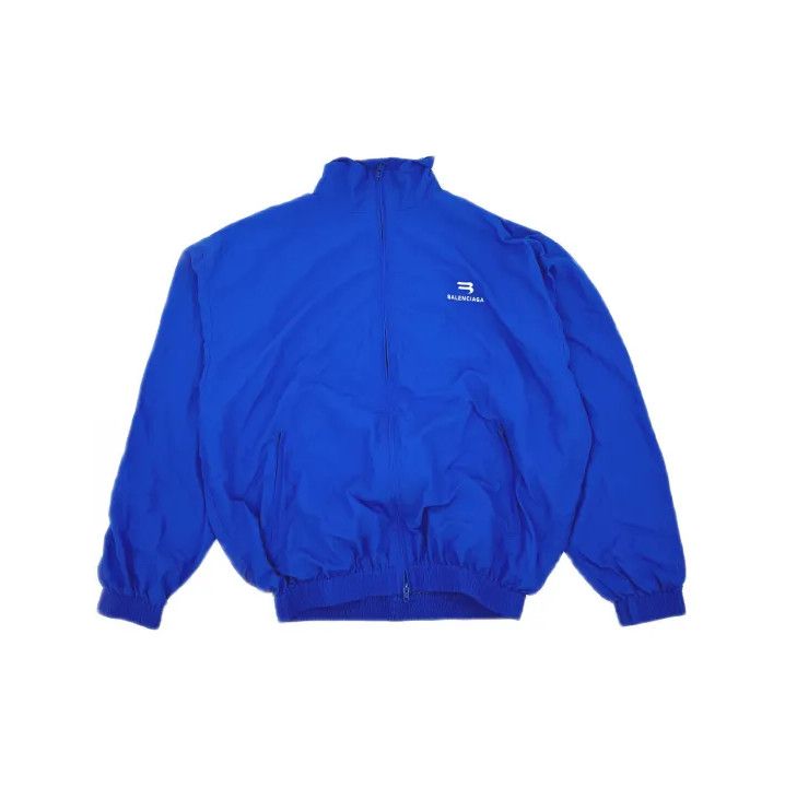 Balenciaga Balenciaga Blue Logo Embroidered Long Sleeve Jacket Size US M / EU 48-50 / 2 - 2 Thumbnail