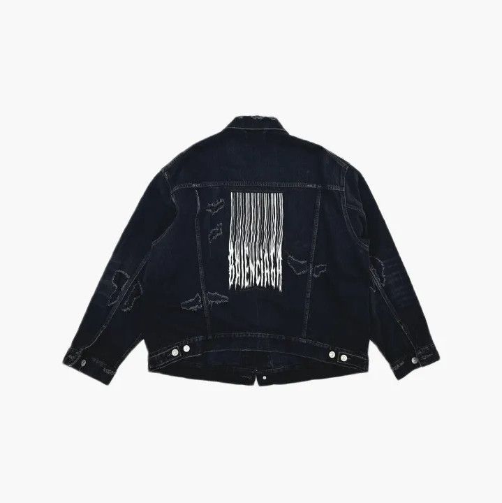 Balenciaga Balenciaga Black Distressed Denim Jacket for Men Size US S / EU 44-46 / 1 - 3 Thumbnail