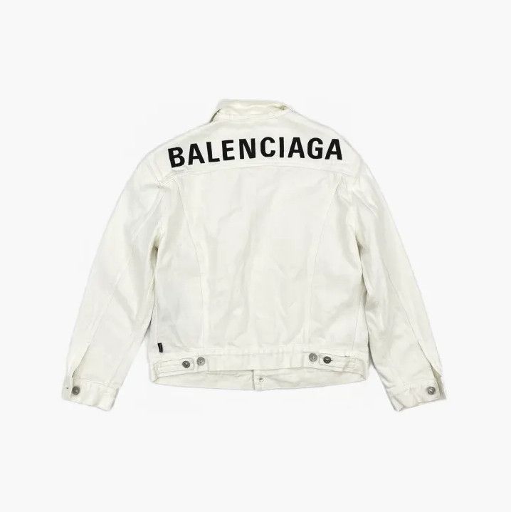 Balenciaga Balenciaga White Stone Washed Denim Jacket for Men Size US L / EU 52-54 / 3 - 3 Thumbnail