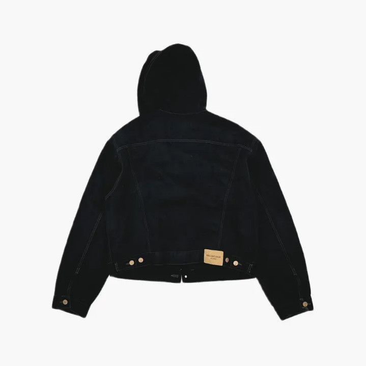 Balenciaga Balenciaga SS21 Black Denim Hooded Jacket Size US M / EU 48-50 / 2 - 3 Thumbnail