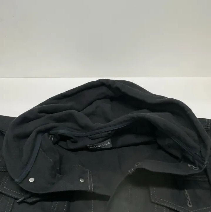 Balenciaga Balenciaga SS21 Black Denim Hooded Jacket Size US M / EU 48-50 / 2 - 8 Thumbnail