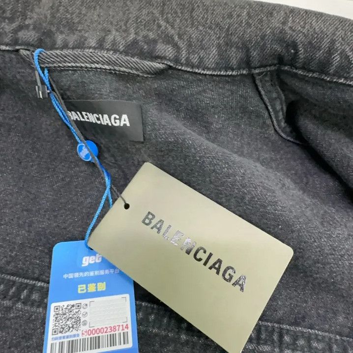 Balenciaga Balenciaga Chest Logo Black Denim Jacket Size US L / EU 52-54 / 3 - 7 Thumbnail