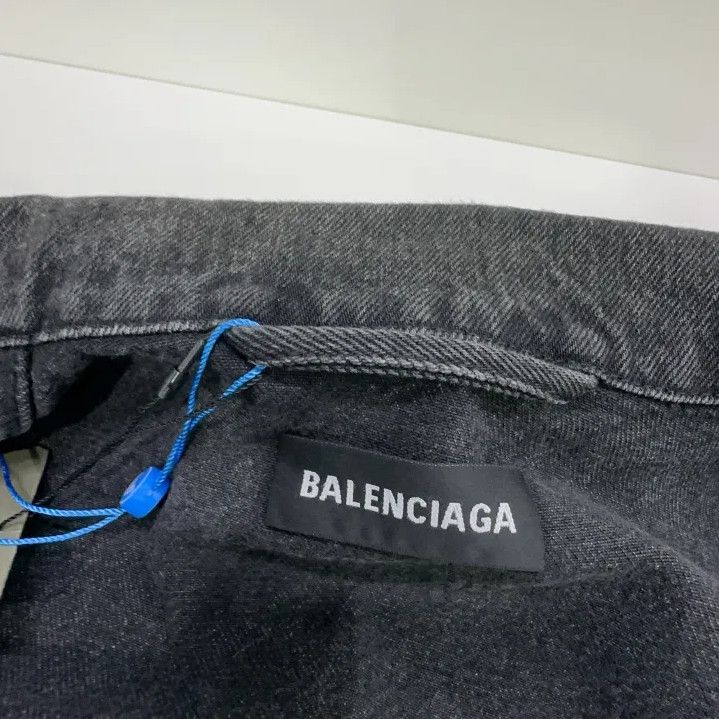 Balenciaga Balenciaga Chest Logo Black Denim Jacket Size US L / EU 52-54 / 3 - 6 Thumbnail
