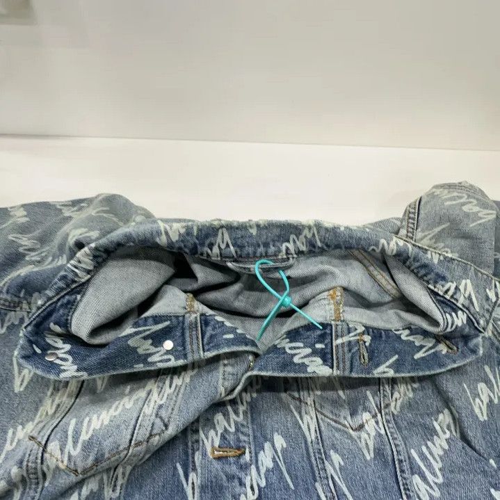 Balenciaga Balenciaga Logo Print Vintage Denim Jacket for Men Size US M / EU 48-50 / 2 - 10 Thumbnail