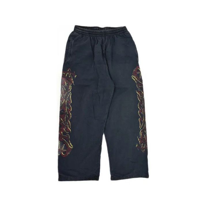 Balenciaga Balenciaga Black Printed Wide-Leg Casual Pants Size US 26 / EU 42 - 2 Thumbnail