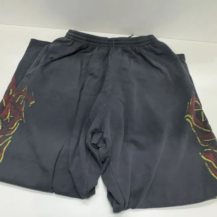 Balenciaga Balenciaga Black Printed Wide-Leg Casual Pants Size US 26 / EU 42 - 8 Thumbnail