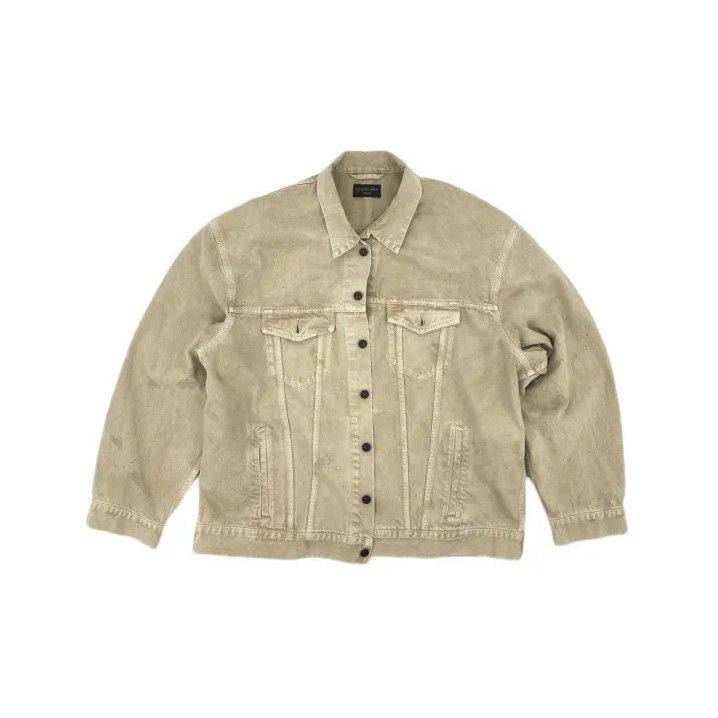Balenciaga Balenciaga Beige Long Sleeve Denim Jacket for Men Size US M / EU 48-50 / 2 - 2 Thumbnail