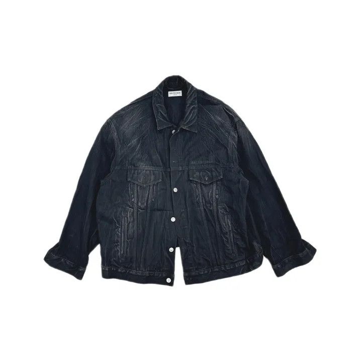 Balenciaga Balenciaga Black Long Sleeve Denim Jacket Size US L / EU 52-54 / 3 - 2 Thumbnail