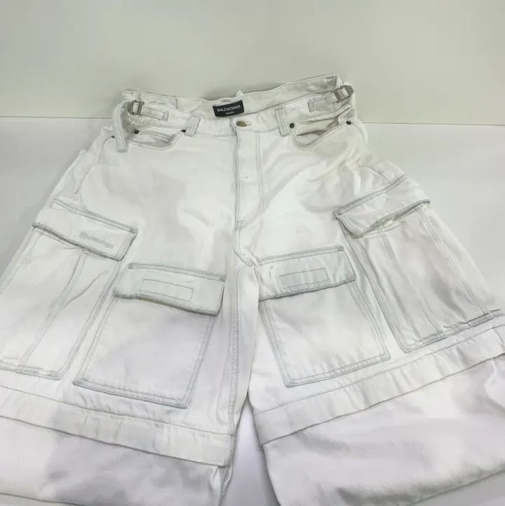 Balenciaga Balenciaga White Wide-Leg Cargo Jeans for Men Size US 34 / EU 50 - 8 Thumbnail