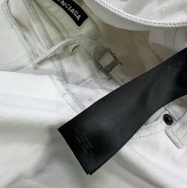 Balenciaga Balenciaga White Wide-Leg Cargo Jeans for Men Size US 34 / EU 50 - 6 Thumbnail