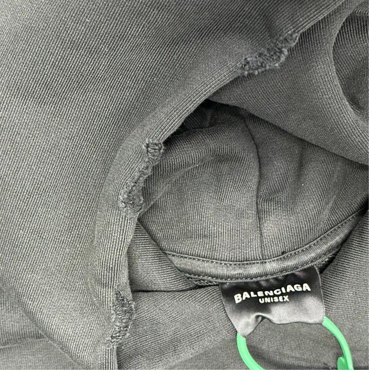 Balenciaga Balenciaga Black Hooded Sweatshirt for Unisex Size US M / EU 48-50 / 2 - 2 Thumbnail