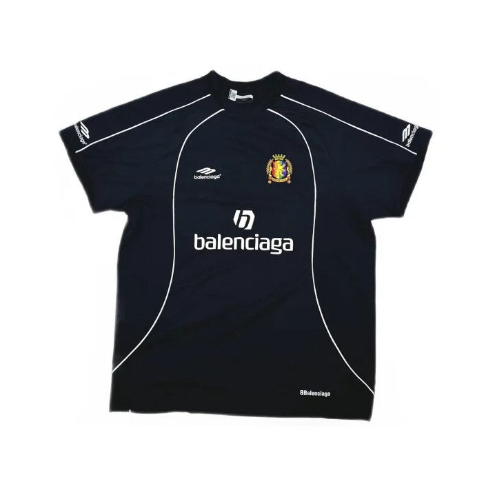 Balenciaga Balenciaga Logo Short-Sleeve Casual Football Shirt Size US M / EU 48-50 / 2 - 2 Thumbnail