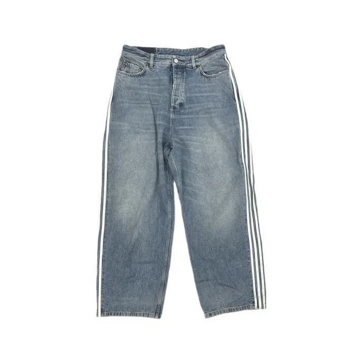 Balenciaga Balenciaga x Adidas Striped Loose Denim Pants Size US 27 - 2 Thumbnail