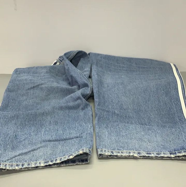 Balenciaga Balenciaga x Adidas Striped Loose Denim Pants Size US 27 - 10 Thumbnail