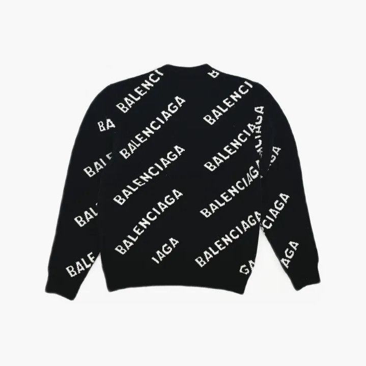 Balenciaga Balenciaga Black Logo Knit Sweater for Men Size US S / EU 44-46 / 1 - 3 Thumbnail