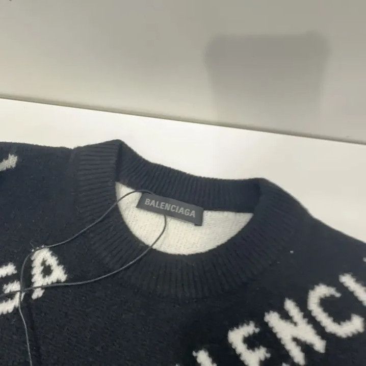 Balenciaga Balenciaga Black Logo Knit Sweater for Men Size US S / EU 44-46 / 1 - 7 Thumbnail