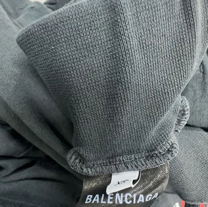 Balenciaga Balenciaga Black Cotton Loose Fit Sports Pants Size US 26 / EU 42 - 5 Thumbnail