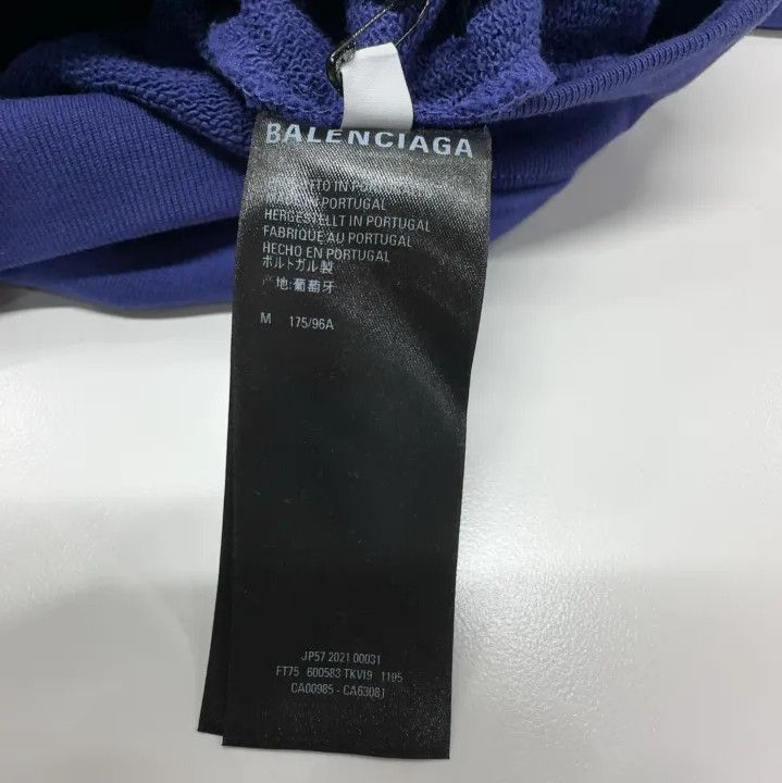 Balenciaga Balenciaga Blue Hooded Long Sleeve Sweatshirt Size US M / EU 48-50 / 2 - 4 Thumbnail