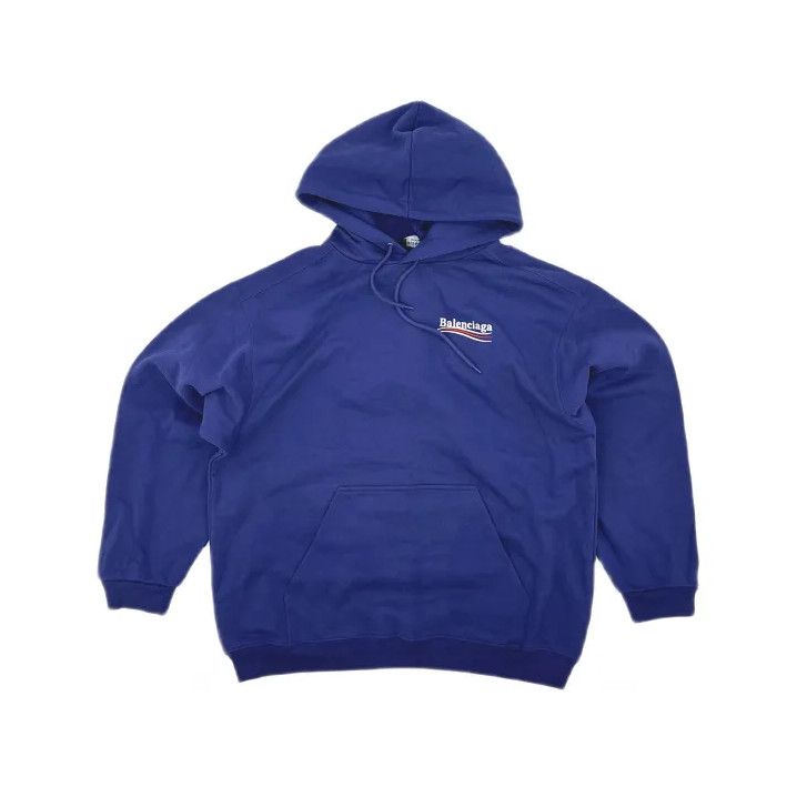 Balenciaga Balenciaga Blue Hooded Long Sleeve Sweatshirt Size US M / EU 48-50 / 2 - 2 Thumbnail