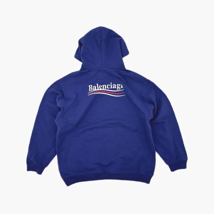 Balenciaga Balenciaga Blue Hooded Long Sleeve Sweatshirt Size US M / EU 48-50 / 2 - 3 Thumbnail