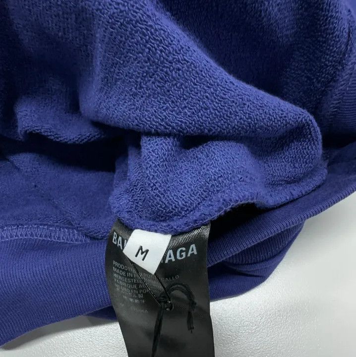 Balenciaga Balenciaga Blue Hooded Long Sleeve Sweatshirt Size US M / EU 48-50 / 2 - 5 Thumbnail