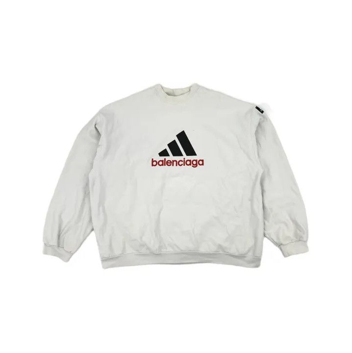 Balenciaga Balenciaga x Adidas Logo Print Crewneck Sweatshirt Size US L / EU 52-54 / 3 - 2 Thumbnail