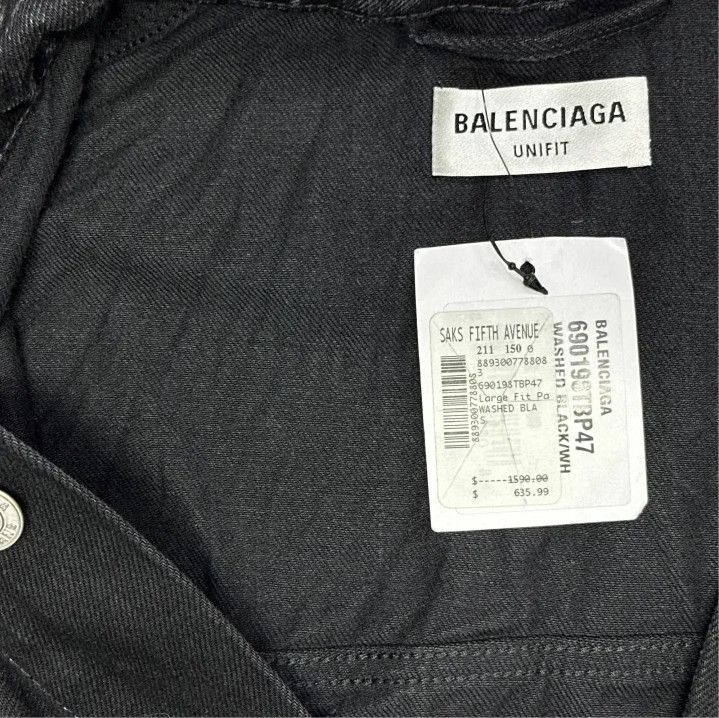 Balenciaga Balenciaga Black Long Sleeve Denim Jacket Size US S / EU 44-46 / 1 - 2 Thumbnail