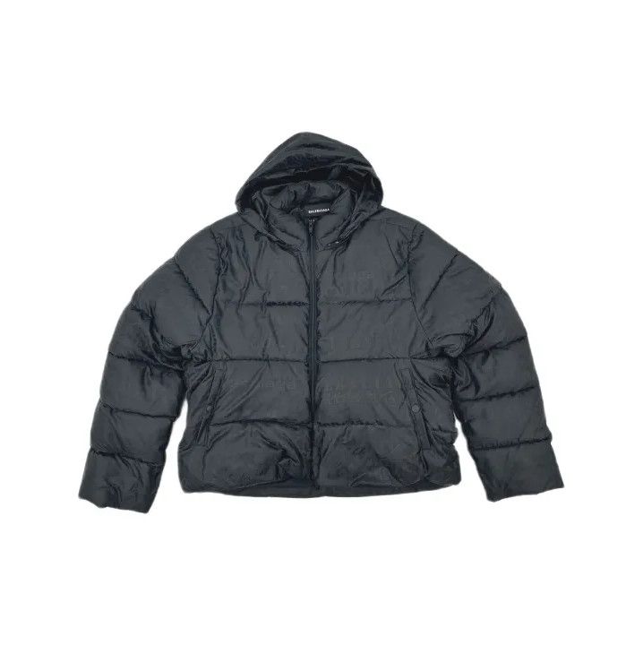 Balenciaga Balenciaga Black Logo Embroidered Puffer Jacket Size US L / EU 52-54 / 3 - 2 Thumbnail