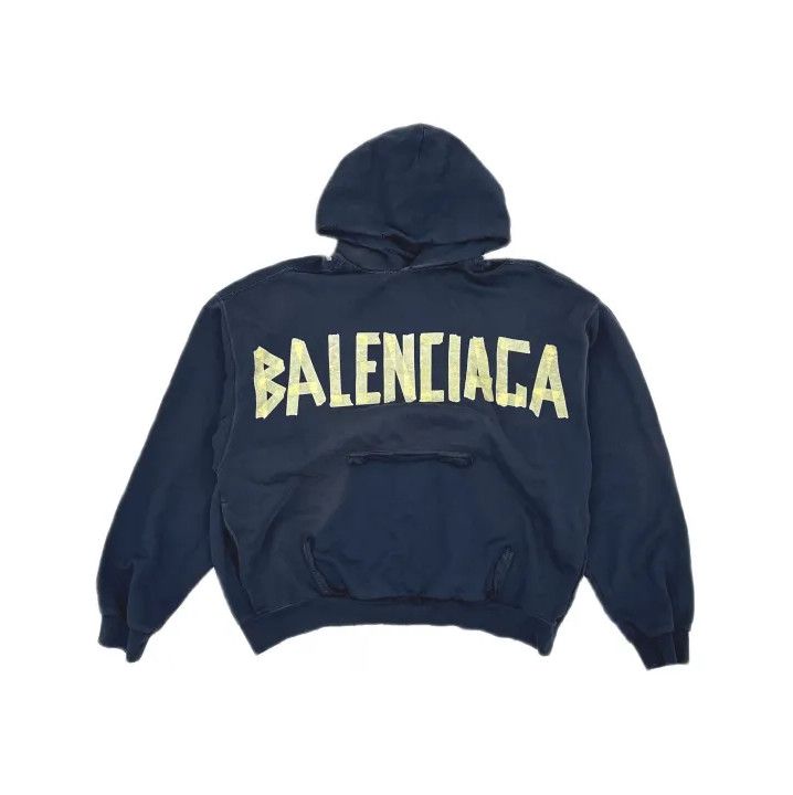 Balenciaga Balenciaga SS24 Logo Hoodie in Deep Blue Size US XS / EU 42 / 0 - 2 Thumbnail