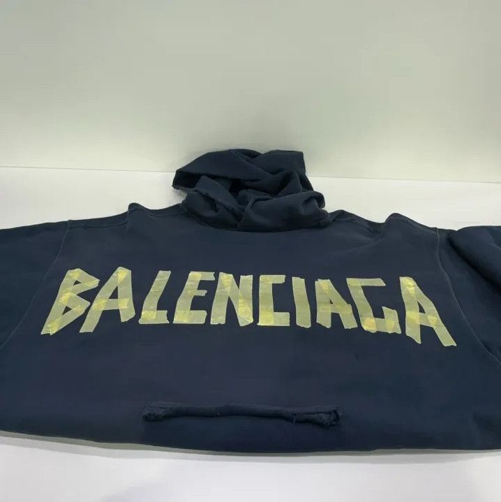 Balenciaga Balenciaga SS24 Logo Hoodie in Deep Blue Size US XS / EU 42 / 0 - 11 Thumbnail