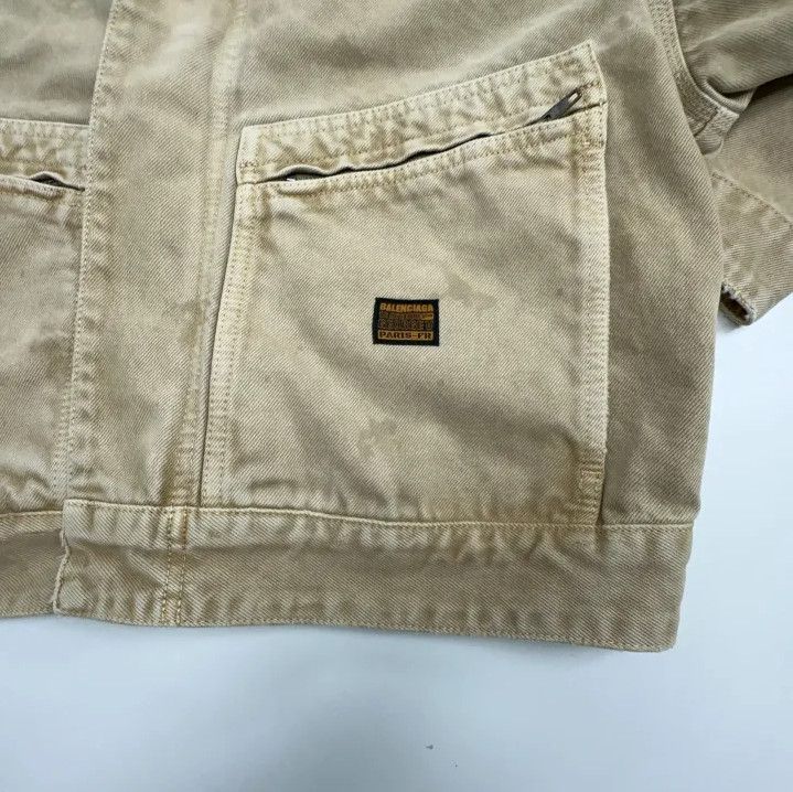 Balenciaga Balenciaga Beige Organic Cotton Cropped Hooded Jacket Size US M / EU 48-50 / 2 - 5 Thumbnail