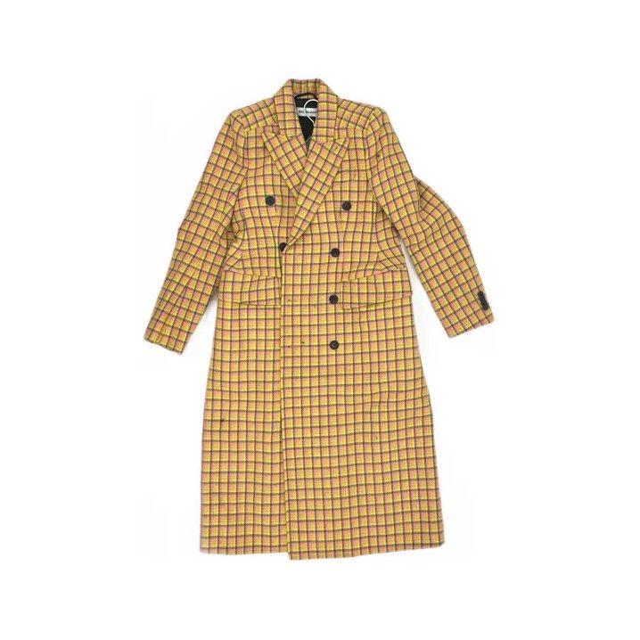 Balenciaga Balenciaga Classic Yellow Check Double-Breasted Coat Size US S / EU 44-46 / 1 - 2 Thumbnail