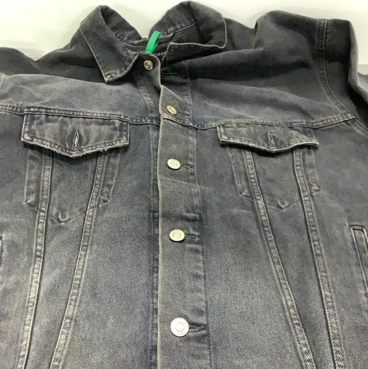 Balenciaga Balenciaga Black Spray Logo Denim Jacket Size US S / EU 44-46 / 1 - 10 Thumbnail