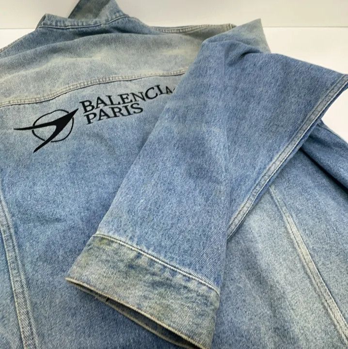 Balenciaga Balenciaga Classic Logo Embroidered Denim Jacket Size US L / EU 52-54 / 3 - 11 Thumbnail