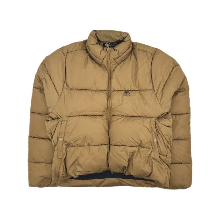Balenciaga Balenciaga Brown Logo Long Sleeve Puffer Jacket Size US L / EU 52-54 / 3 - 2 Thumbnail