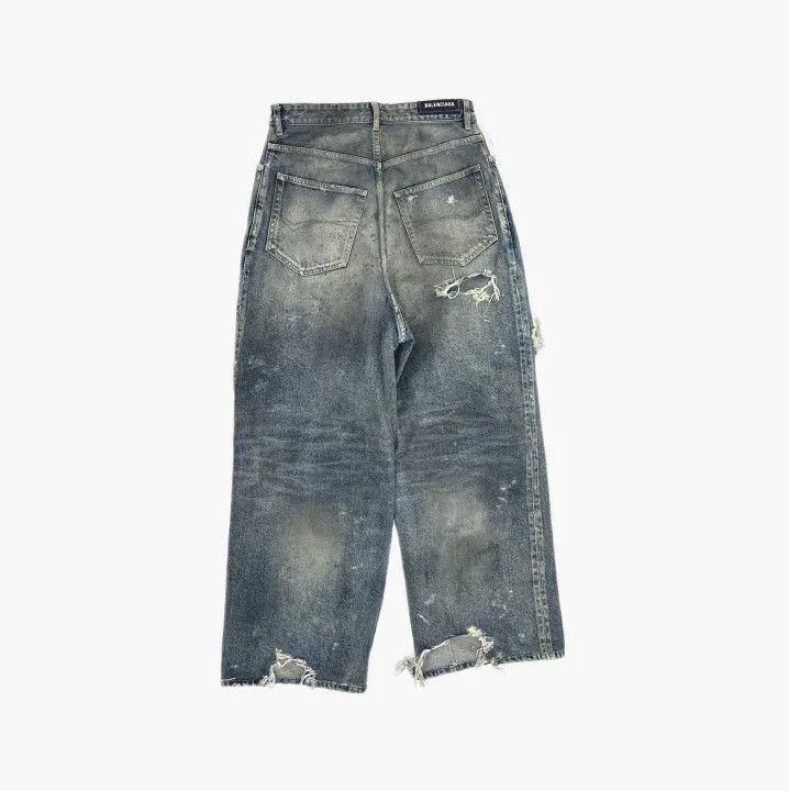 Balenciaga Balenciaga Distressed Blue Wide-Leg Jeans for All Size US 26 / EU 42 - 3 Thumbnail