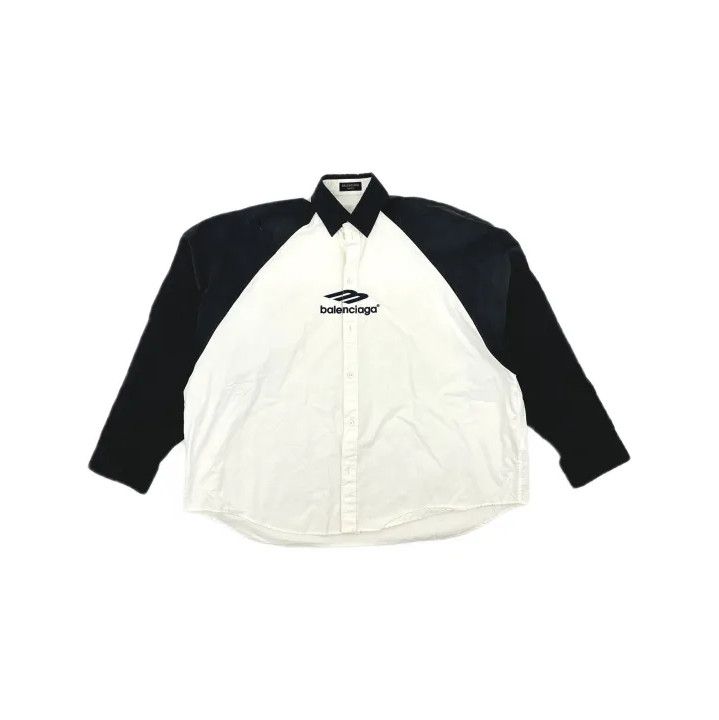 Balenciaga Balenciaga Contrast Logo Long Sleeve Shirt Size US XXS / EU 40 - 2 Thumbnail