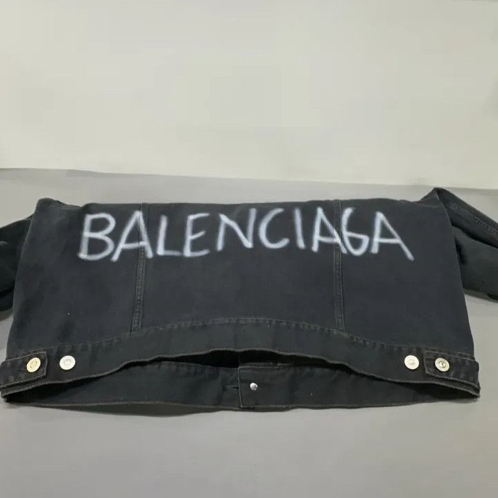 Balenciaga Balenciaga Black Logo Denim Jacket Size US XS / EU 42 / 0 - 15 Thumbnail